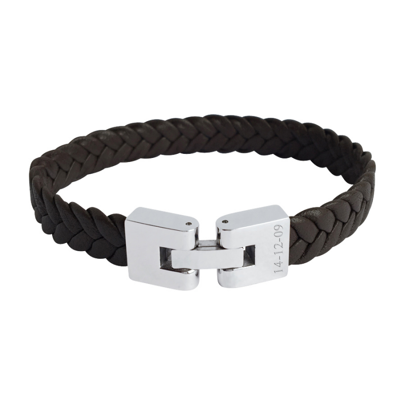 Bracelet cuir homme - Fermoir personnalisable fabrication Made in