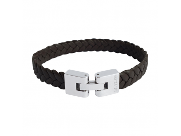 Bracelet cuir tressé fermoir