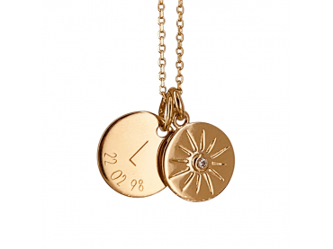 Collier double Médaille Soleil personnalisé