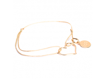 Bracelet coeur et médaille