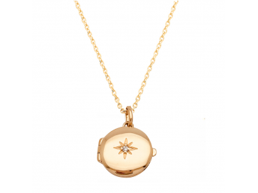 Collier Médaillon Secret étoile personnalisé