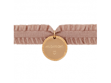 Bracelet médaille sur ruban élastique