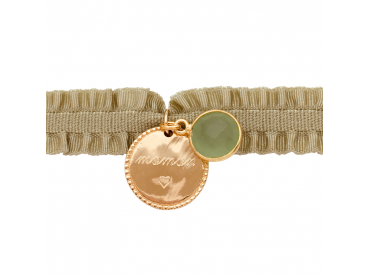 Bracelet médaille sur ruban élastique