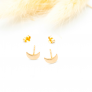Boucles d'oreilles lunes en plaqué or