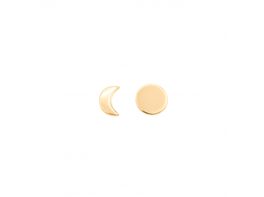 Boucles d'oreilles soleil et lune en plaqué or