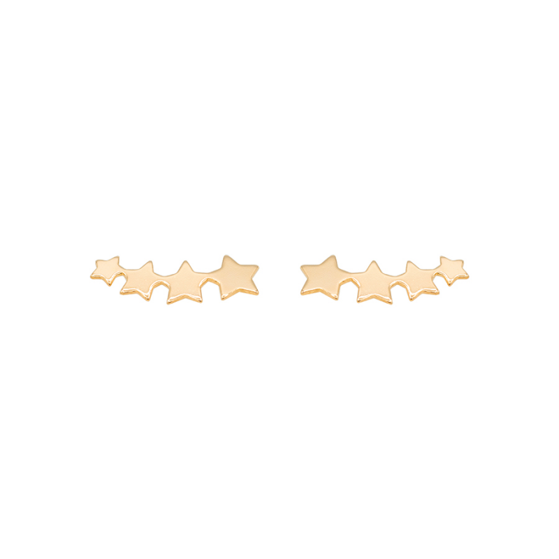 Boucles d'oreilles étoiles filantes en plaqué or