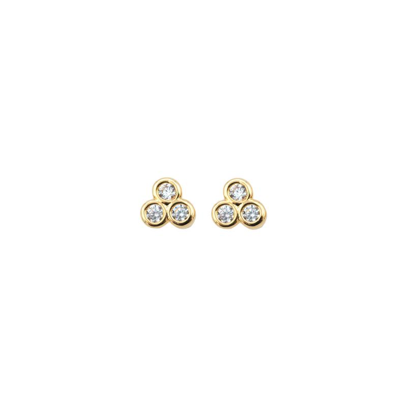 Boucles d'oreilles trio de zirconiums