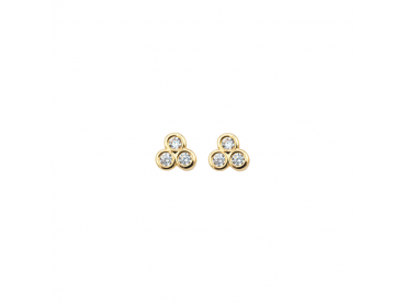 Boucles d'oreilles trio de zirconiums