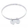 Jonc plat & charm personnalisé