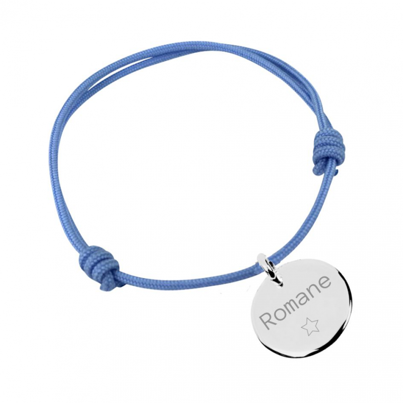 Bracelet enfant médaille gravée 20 mm Isabelle-b