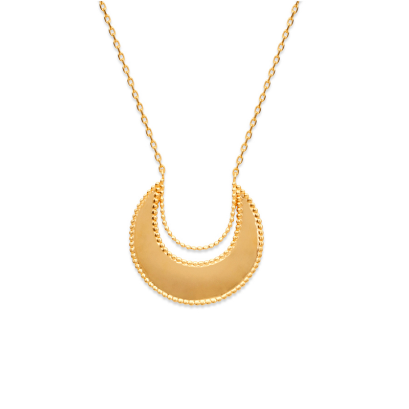 Collier lune perlée